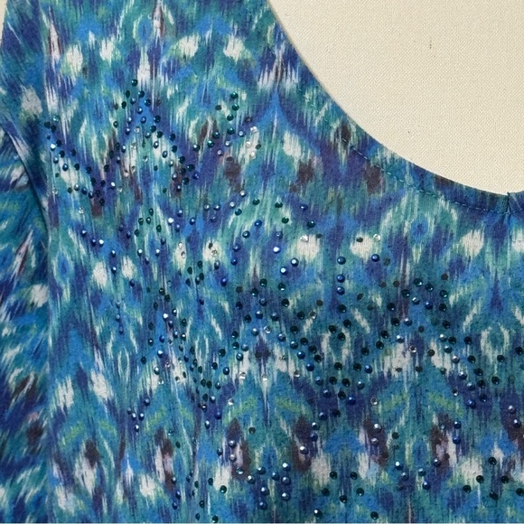Catherines Blue Relaxed Boxy Tunic, size 3X 26/28W - Picture 3 of 10